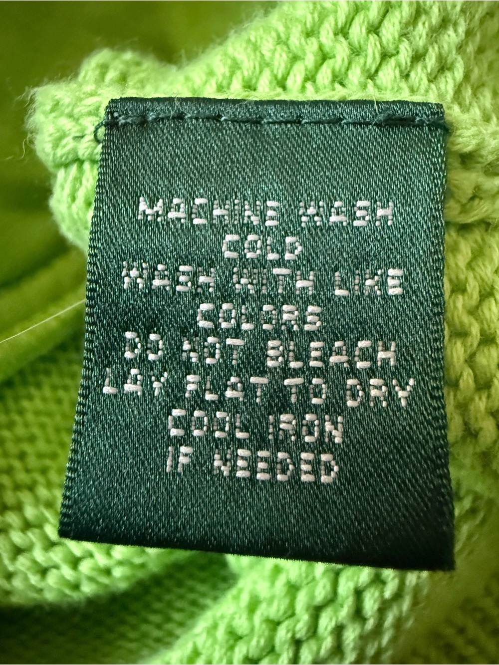 LAUREN RALPH LAUREN Petite Lime Green Cotton Cardigan Sweater Jacket P/S - Picture 5 of 7